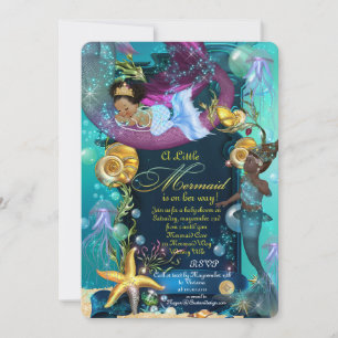 Mermaid Baby Shower Invasion, Girl Baby Dusche Einladung