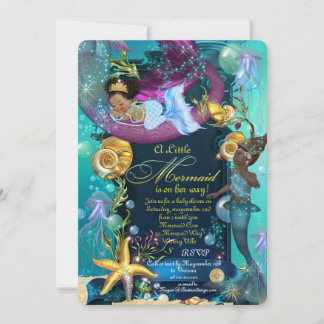 Mermaid Baby Shower Invasion, Girl Baby Dusche Einladung