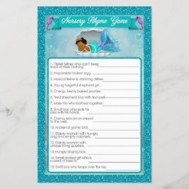 Mermaid Baby Shower Kinderzimmer Rhyme Game #135 Flyer