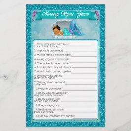 Mermaid Baby Shower Kinderzimmer Rhyme Game #136