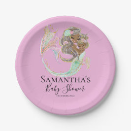 Mermaid Baby Shower nautisch rosa Papier Teller