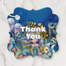 Mermaid Baby Shower Vielen Dank für die Tags Geschenkanhänger