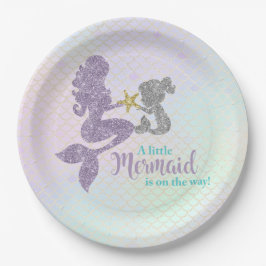Mermaid Baby Showlavender Aquamarin Paper Teller