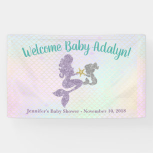 Mermaid Baby Showmother & Child Banner