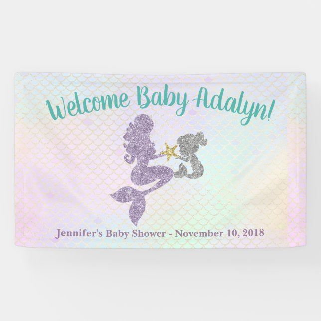 Mermaid Baby Showmother & Child Banner (Horizontal)