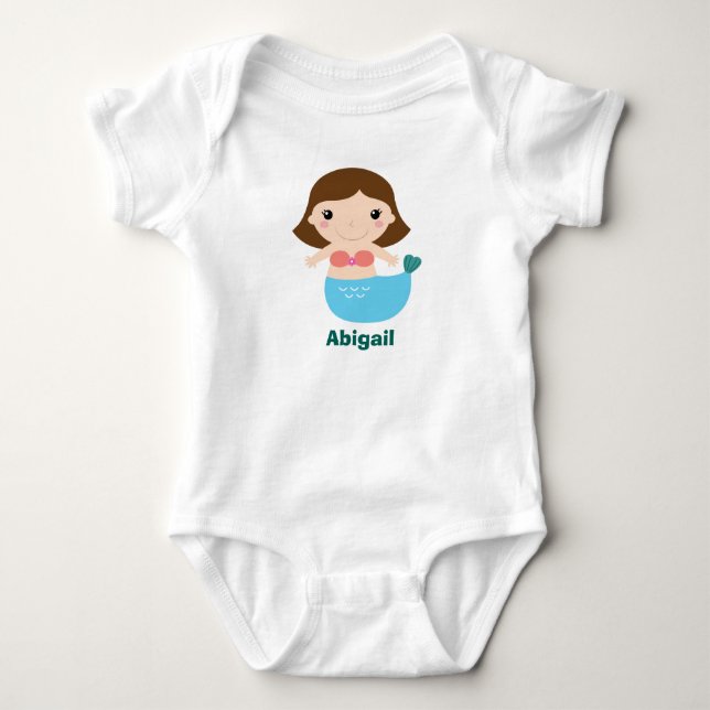 Mermaid Baby Strampler Personalisiert (Vorderseite)
