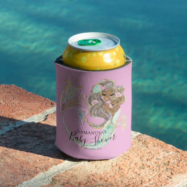 Mermaid Babydusche rosa, NAUTICAL Dose Cooler Dosenkühler (In Situ Pool)