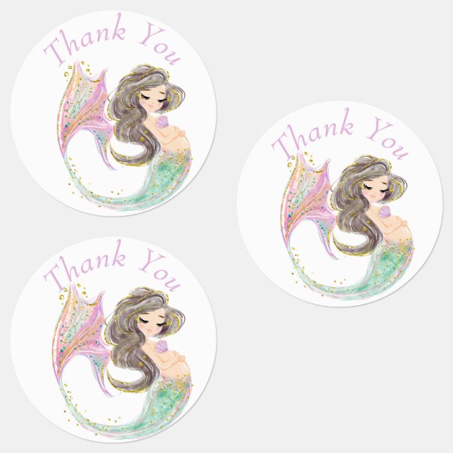 Mermaid Babydusche. Unter dem Meer. Glitzer Etiketten (Gruppe)