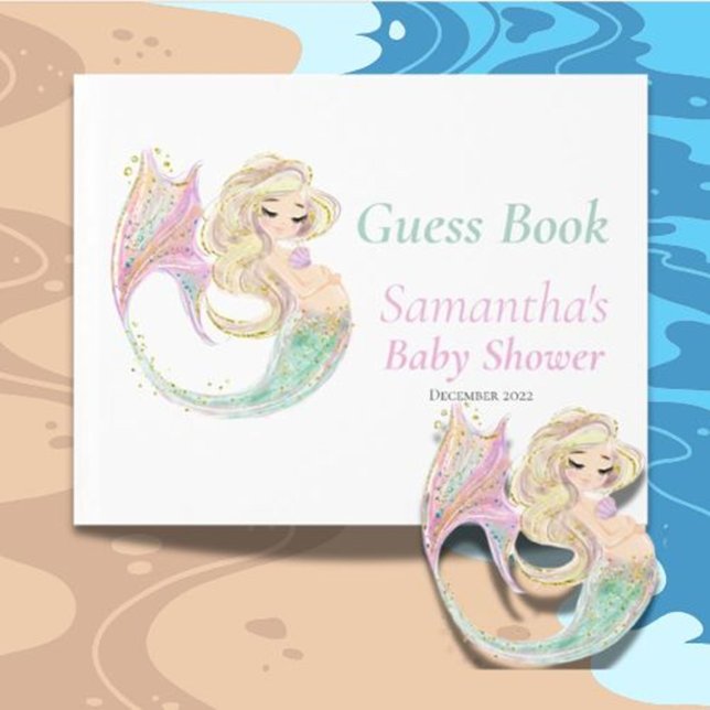 Mermaid Babydusche. Unter dem Meer. Glitzer Gästebuch (Capture heartfelt wishes and create lasting memories under the sea!)