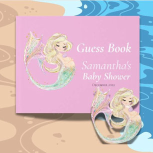 Mermaid Babydusche. Unter dem Meeresrosa-Gästebuch Gästebuch