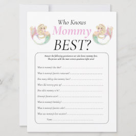 Mermaid Babydusche. Wer kennt Mommy poka Punkte? Einladung