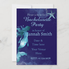 Mermaid Bachelorette Beach Party Invitation  Einladung