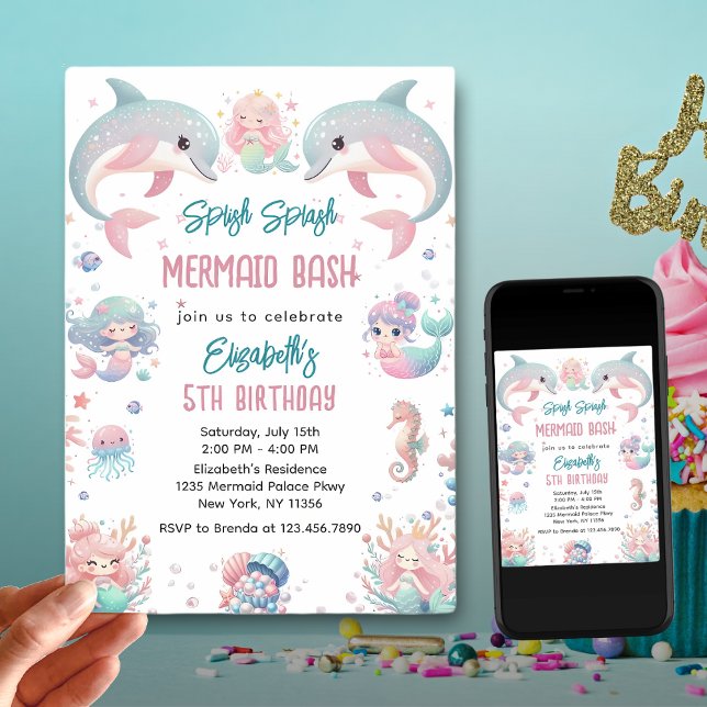 Mermaid Bash Under Sea Birthday Einladung (Von Creator hochgeladen)