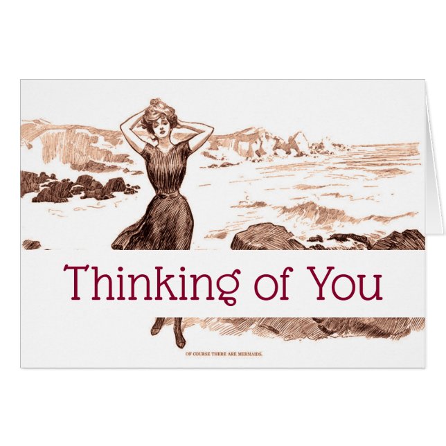 Mermaid Beach Gibson Girl Viktorianisch Antique (Vorderseite (Horizontal))