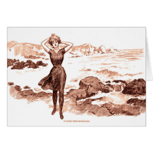 Mermaid Beach Gibson Girl Viktorianisch Antique