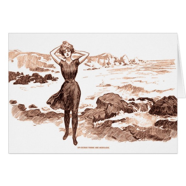 Mermaid Beach Gibson Girl Viktorianisch Antique (Vorderseite (Horizontal))