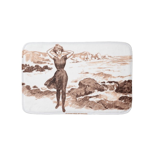 Mermaid Beach Gibson Girl Viktorianisch Antique Badematte (Vorderseite)