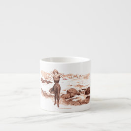 Mermaid Beach Gibson Girl Viktorianisch Antique Espressotasse