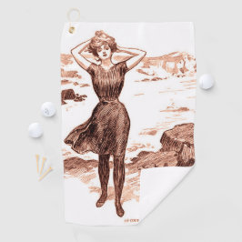 Mermaid Beach Gibson Girl Viktorianisch Antique Golfhandtuch