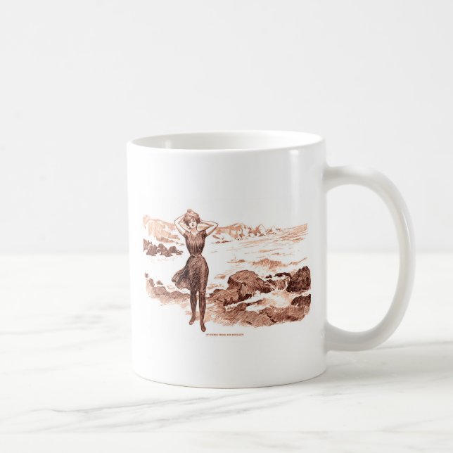 Mermaid Beach Gibson Girl Viktorianisch Antique Kaffeetasse (Rechts)