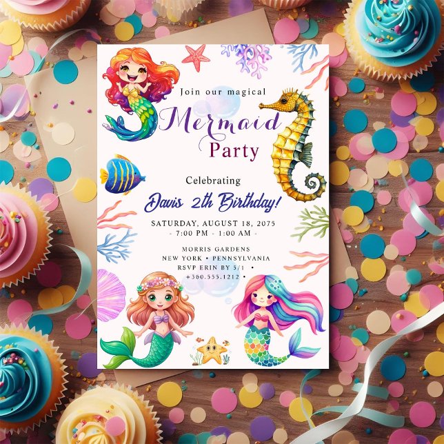 Mermaid Birthday Bash Einladung (Von Creator hochgeladen)