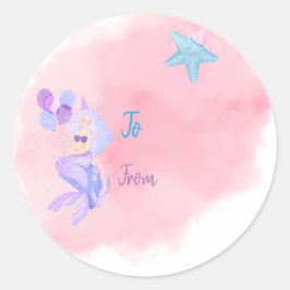 Mermaid Birthday bis von der benutzerdefinierten K Runder Aufkleber