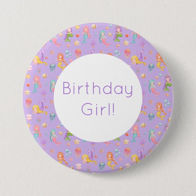Mermaid Birthday Button (Vorderseite)