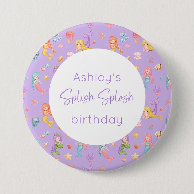 Mermaid Birthday Button (Vorderseite)