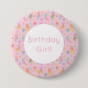 Mermaid Birthday Button