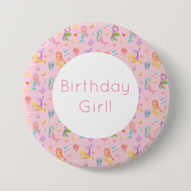 Mermaid Birthday Button (Vorderseite)