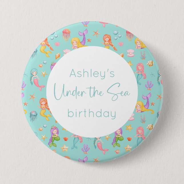 Mermaid Birthday Button (Vorderseite)