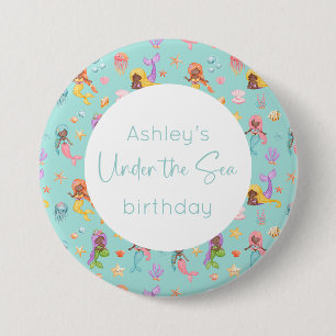 Mermaid Birthday Button