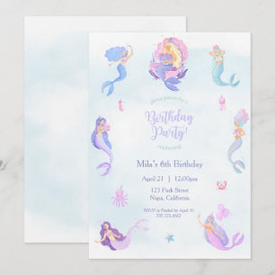 Mermaid Birthday Einladung