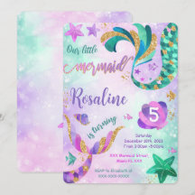 Mermaid Birthday Einladung