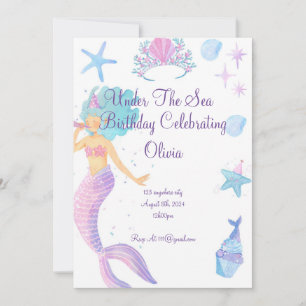 Mermaid Birthday Einladung