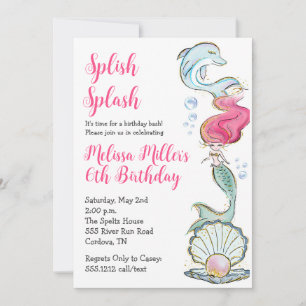 Mermaid Birthday Einladung