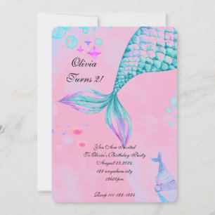 Mermaid Birthday Einladung