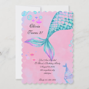Mermaid Birthday Einladung