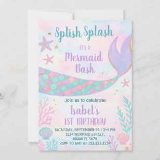 Mermaid Birthday Einladung