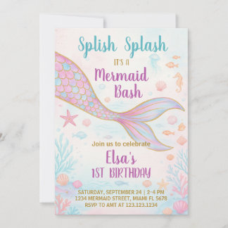 Mermaid Birthday Einladung