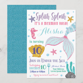Mermaid Birthday Einladung