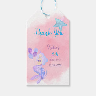 Mermaid Birthday Einladung Geschenkanhänger