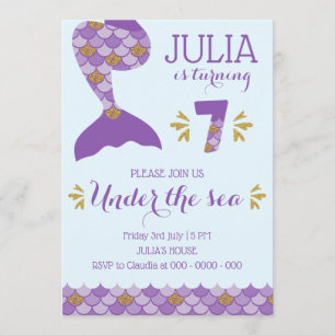 Mermaid Birthday Einladung Mermaid Nummer 7