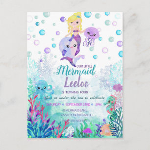 Mermaid Birthday Einladung unter dem Party