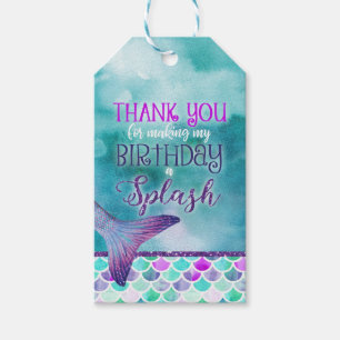 Mermaid Birthday Favor Tag Geschenkanhänger