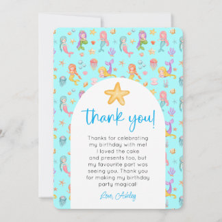Mermaid Birthday Foto Vielen Dank Einladung
