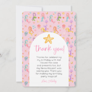 Mermaid Birthday Foto Vielen Dank Einladung