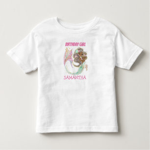 Mermaid Birthday Girl White nautical Kleinkind T-shirt