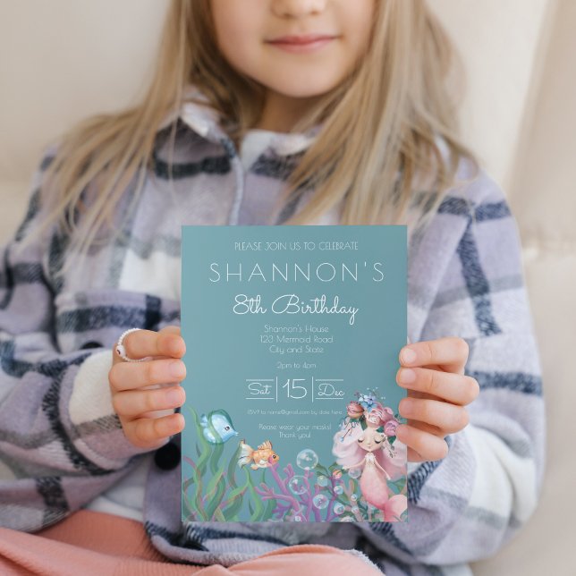 Mermaid Birthday Invitation Einladung (Von Creator hochgeladen)