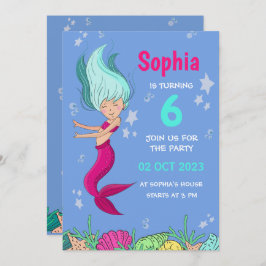 Mermaid Birthday Invitation, Girls Birhday Party Einladung